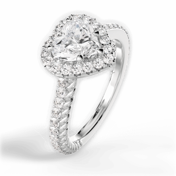 Shambh's The Heart Shape Halo Engagement Ring