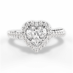 Shambh's The Heart Shape Halo Engagement Ring