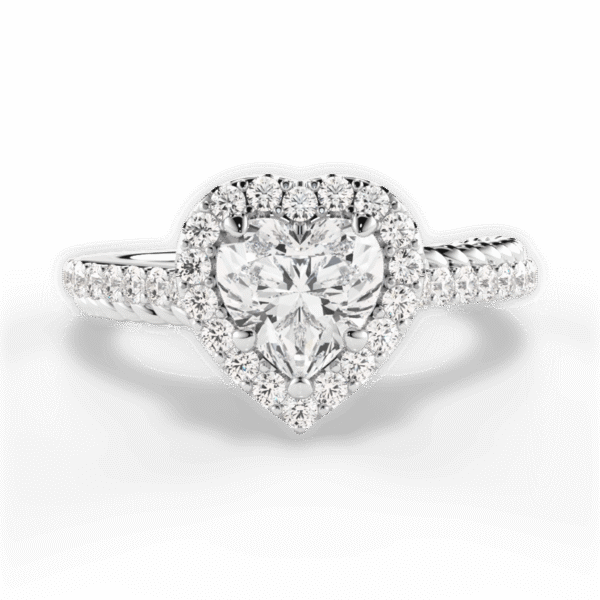Shambh's The Heart Shape Halo Engagement Ring
