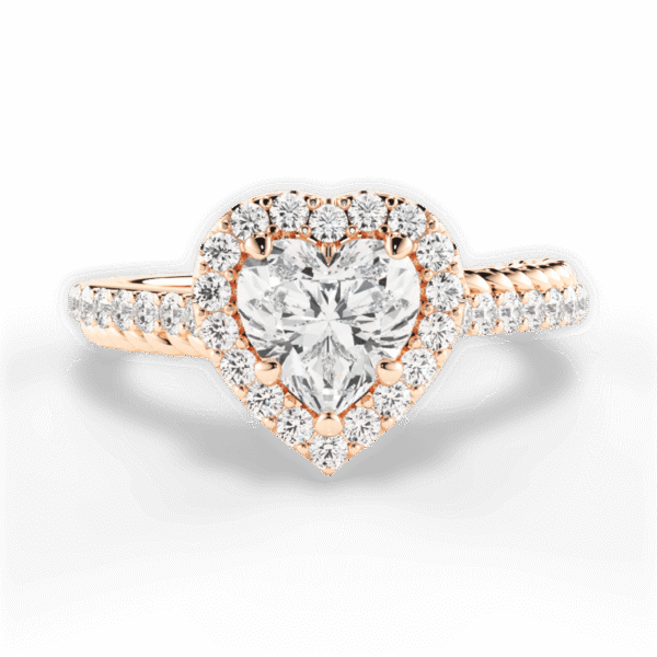 Shambh's The Heart Shape Halo Engagement Ring