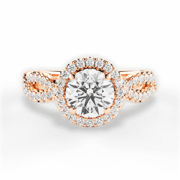 Shambh's Elowen Twist Halo Engagement Ring
