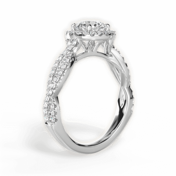 Shambh's Elowen Twist Halo Engagement Ring