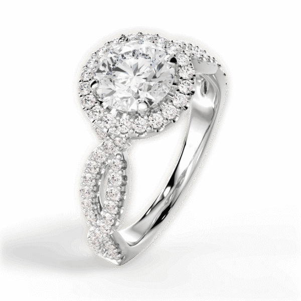 Shambh's Elowen Twist Halo Engagement Ring