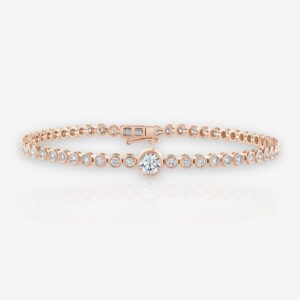 Aria Single Station Bezel Set Round Diamond Tennis Bracelet