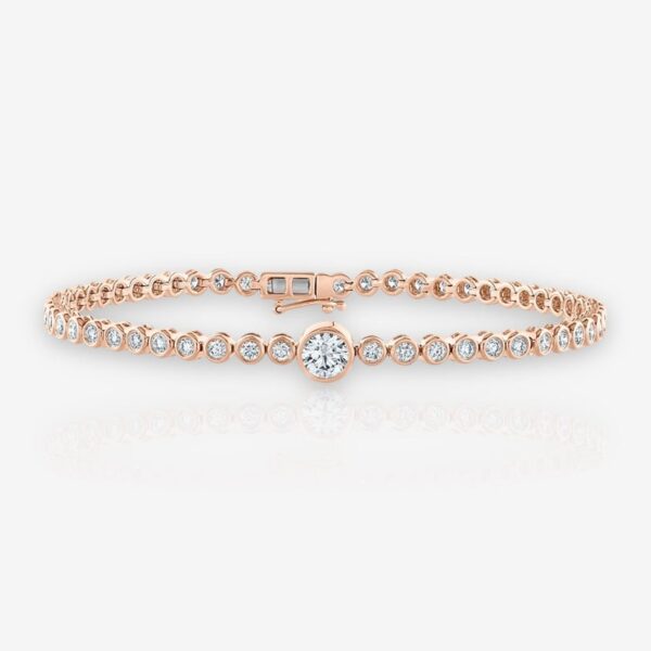 Aria Single Station Bezel Set Round Diamond Tennis Bracelet