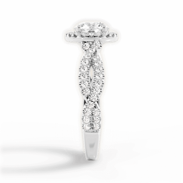 Elowen Twist Halo Engagement Ring - Image 4