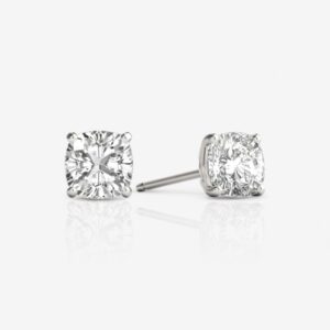 Cushion-Cut Diamond Stud Earrings