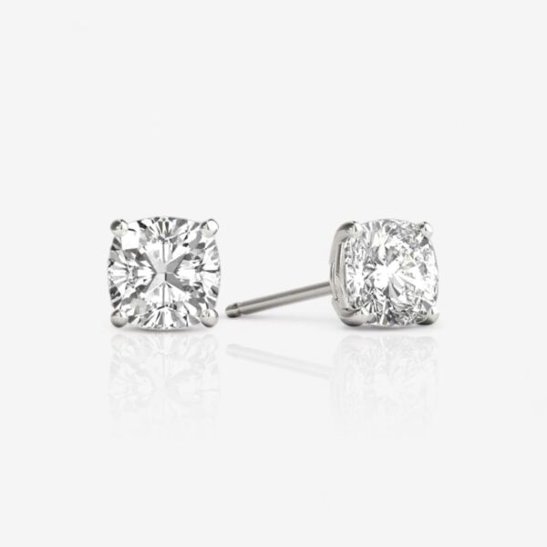 Cushion-Cut Diamond Stud Earrings