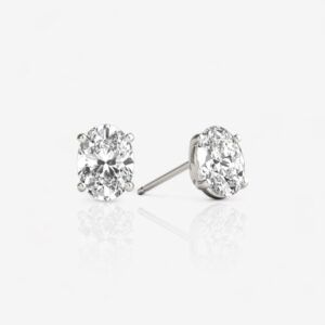 Oval Shape Diamond Stud Earrings