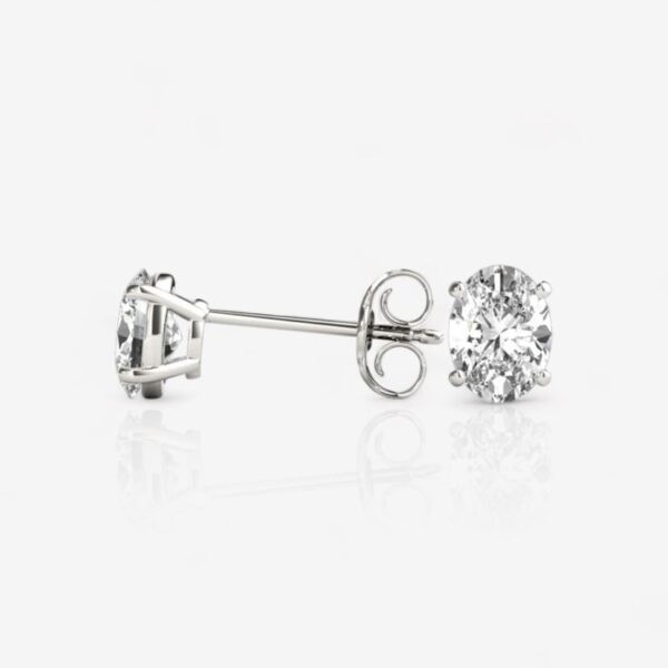 Oval Shape Diamond Stud Earrings