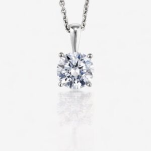 Shambh's Four-Prong Round Shape Solitaire Diamond Pendant