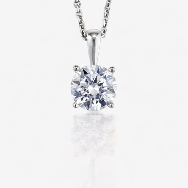 Shambh's Four-Prong Round Shape Solitaire Diamond Pendant