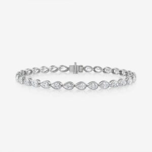 Avela Pear Cut Bezel-Set Diamond Tennis Bracelet