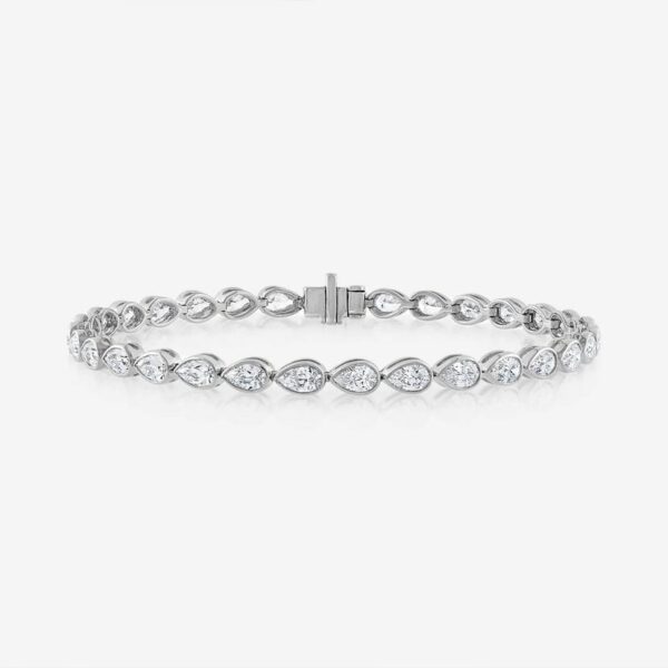 Avela Pear Cut Bezel-Set Diamond Tennis Bracelet