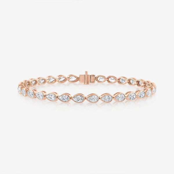 Avela Pear Cut Bezel-Set Diamond Tennis Bracelet
