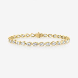 Avela Pear Cut Bezel-Set Diamond Tennis Bracelet