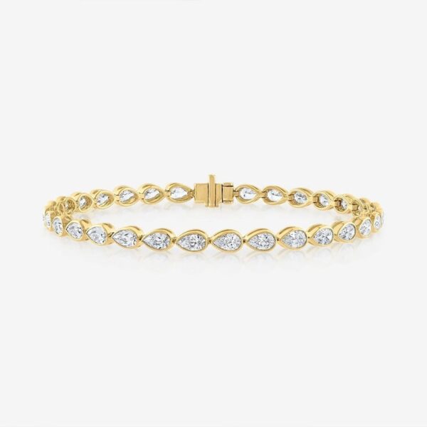 Avela Pear Cut Bezel-Set Diamond Tennis Bracelet