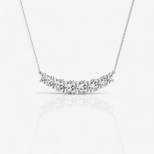 Seven Diamond Curved Pendant