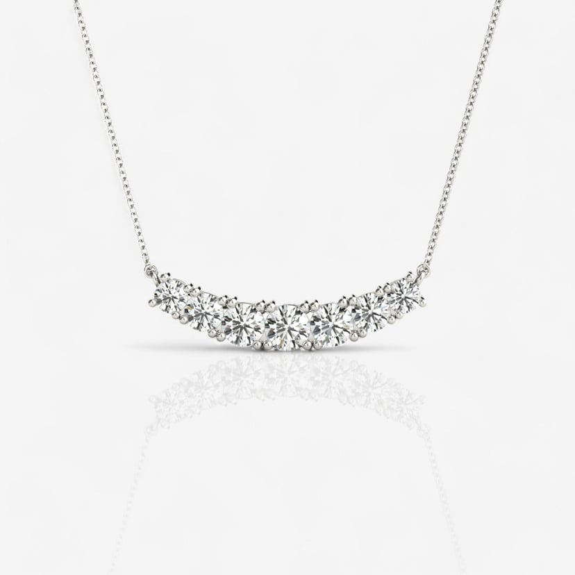 Seven Diamond Curved Pendant