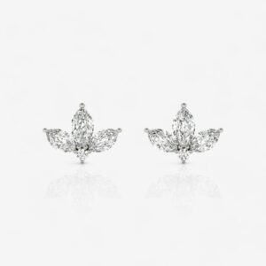 Three Marquise Diamond Stud Earrings