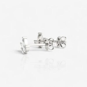 Three Marquise Diamond Stud Earrings