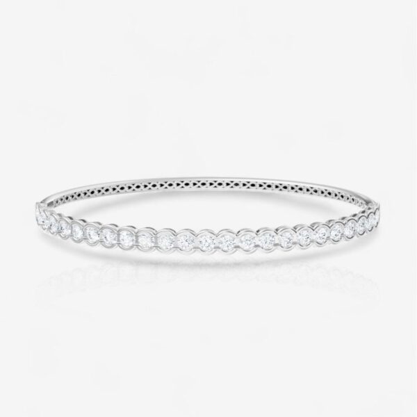 Bezel Round Cut Bangle Bracelet