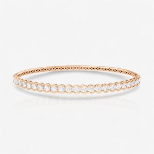 Bezel Round Cut Bangle Bracelet