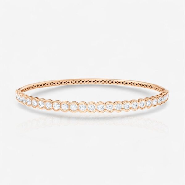 Bezel Round Cut Bangle Bracelet