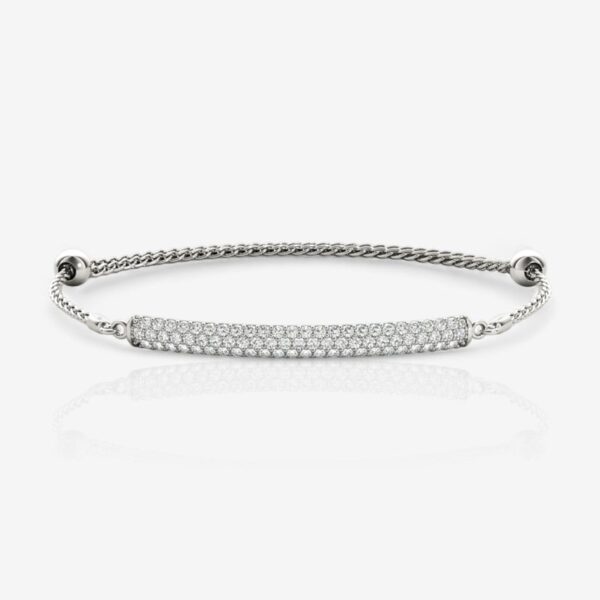 Stella Three-Row Pavé Diamond Pull Chain Bracelet