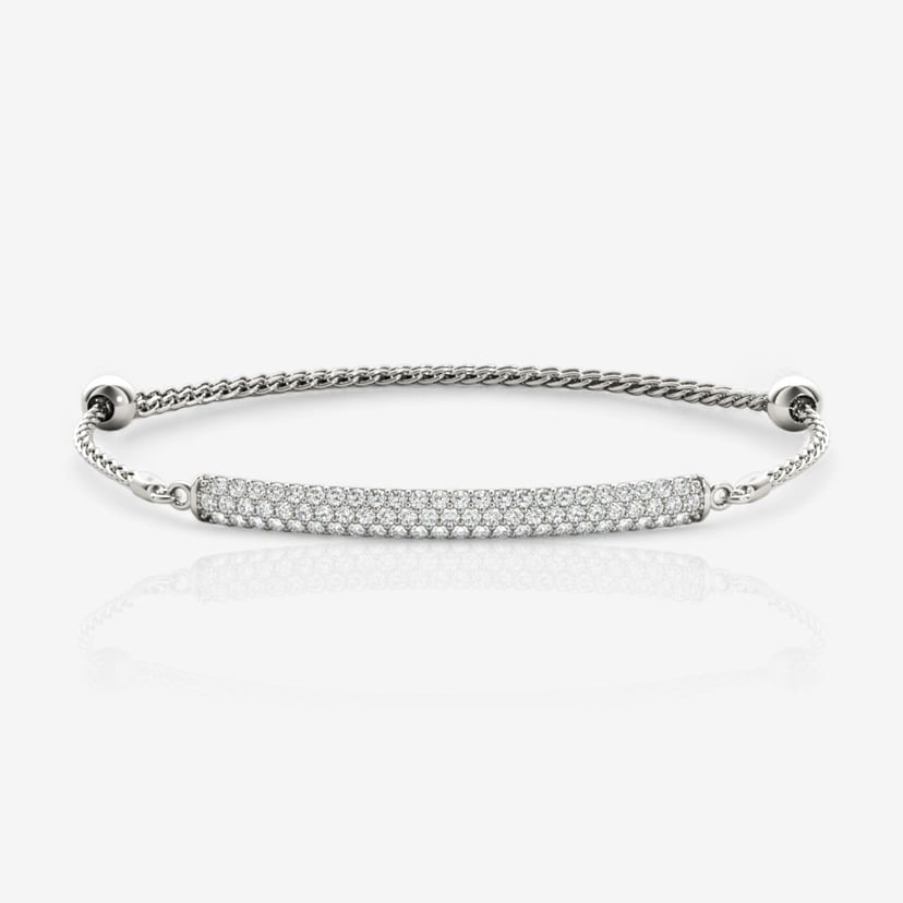 Stella Three-Row Pavé Diamond Pull Chain Bracelet
