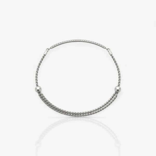 Stella Three-Row Pavé Diamond Pull Chain Bracelet - Image 3