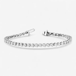 Three-Prong Diamond Tennis Bracelet