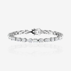 Multi Shape Prong-Set Lab-Grown Diamond Tennis Bracelet
