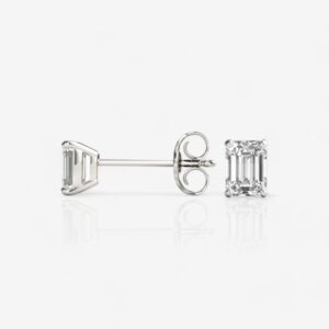 Emerald Cut Diamond Stud Earrings
