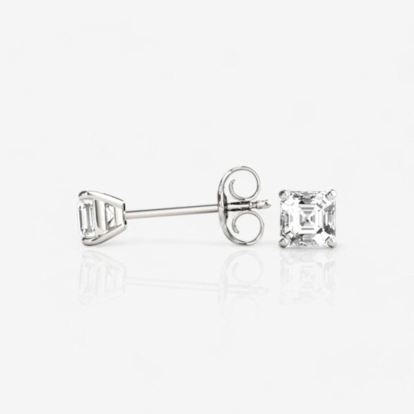 Asscher-Cut Diamond Stud Earrings