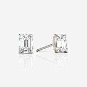 Emerald Cut Diamond Stud Earrings