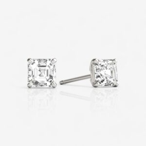 Asscher-Cut Diamond Stud Earrings