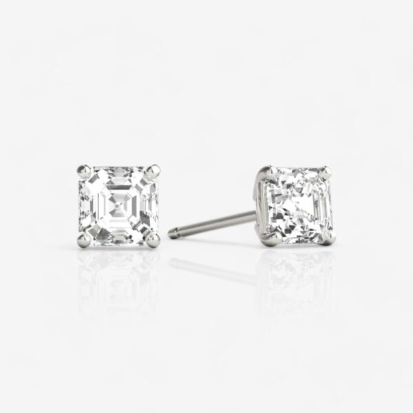 Asscher-Cut Diamond Stud Earrings