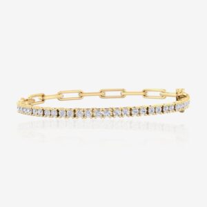 Paperclip link Diamond Tennis Bracelet