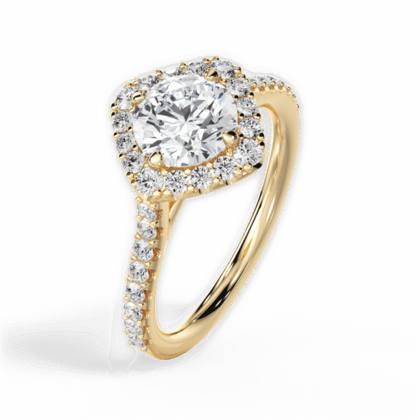 Shambh's Warm Radiance Halo Engagement Ring