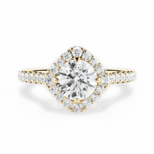 Shambh's Warm Radiance Halo Engagement Ring