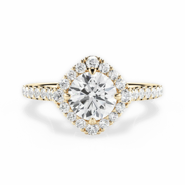 Shambh's Warm Radiance Halo Engagement Ring