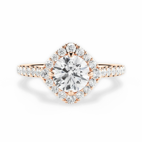 Shambh's Warm Radiance Halo Engagement Ring