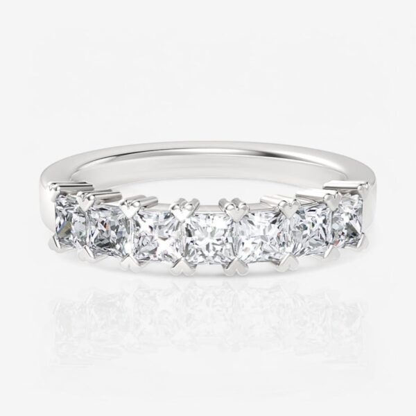 Seven-Stone Princess Diamond Wedding Ring