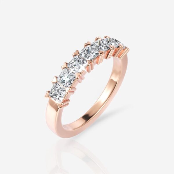 Seven-Stone Princess Diamond Wedding Ring