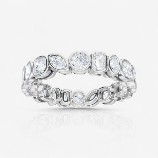 Mixed Shape Diamond Bezel Set Eternity Band