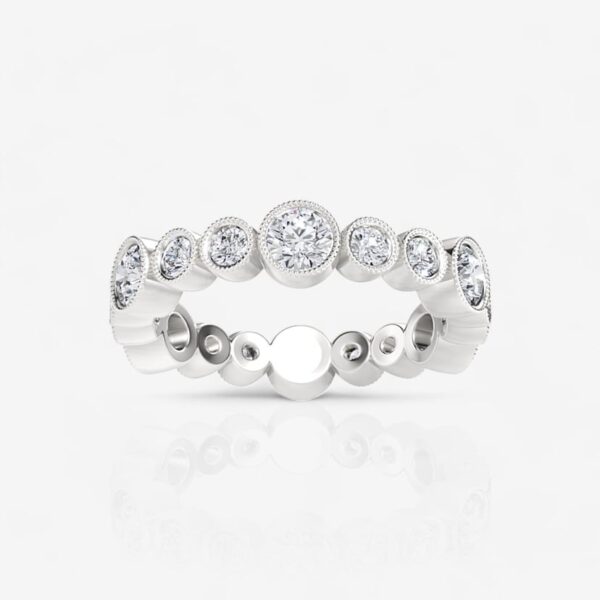Lyra Alternating Diamond Bezel Set Eternity Band