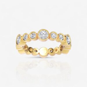 Lyra Alternating Diamond Bezel Set Eternity Band