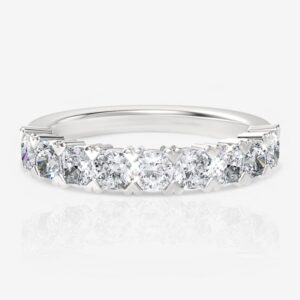 Nine-Stone Cushion Diamond Wedding Ring