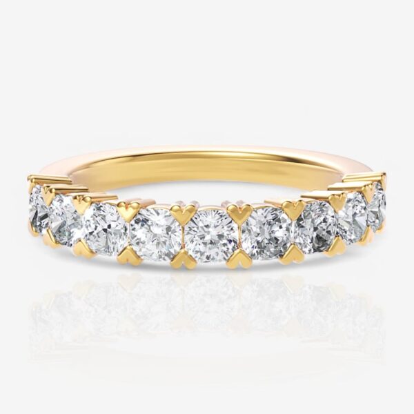 Nine-Stone Cushion Diamond Wedding Ring
